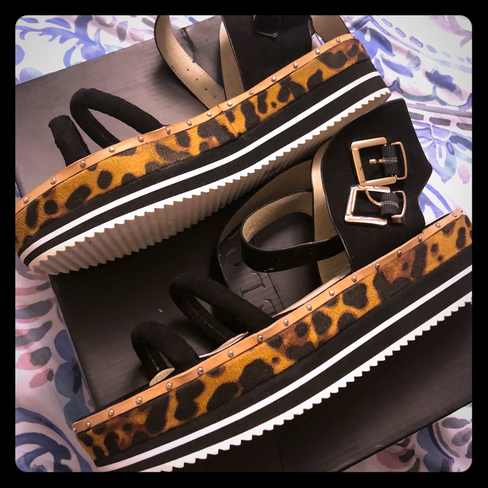 Eloquii leopard flatform sandals
